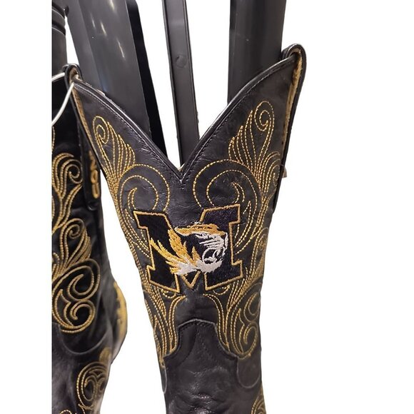 Women’s Mizzou Tiger Embroidered Distressed Gameday Cowgirl Boots, NWT Size 6.5 - Picture 6 of 11